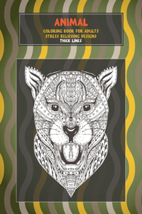 Coloring Book for Adults Stress Relieving Designs - Animal - Thick Lines