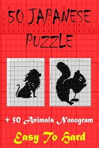 50 japanese puzzle, 50 animals nonogram, easy to hard