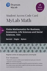 Mylab Math with Pearson Etext -- 18 Week Standalone Access Card -- For Finite Mathematics for Business, Economics, Life Sciences and Social Sciences