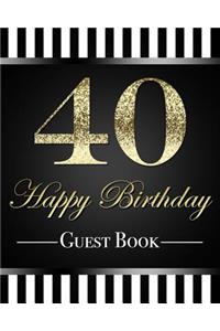 40 Happy Birthday Guest Book
