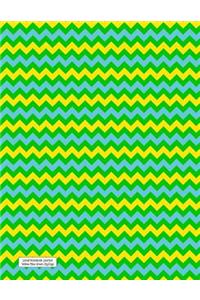 Lined Notebook Journal Yellow Blue Green ZigZags