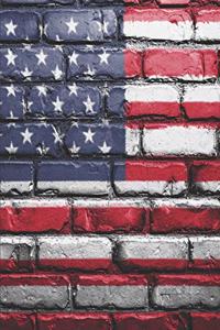 American Flag Painted Brick