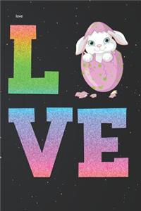 Love: Happy Bunny Easter Eggs Lined Notebook and Journal Composition Book Diary Gift Mothers Day