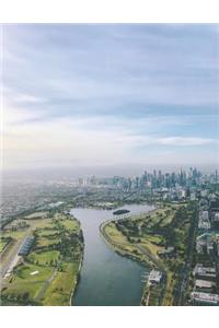 Melbourne City View Australia Blank Lined Notebook