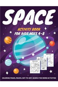 SPACE ACTIVITY book for kids ages 4-8