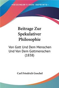 Beitrage Zur Spekulativer Philosophie