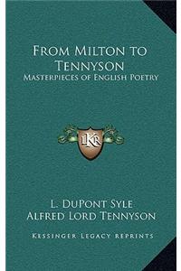 From Milton to Tennyson