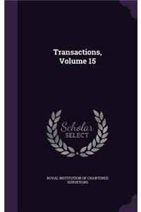 Transactions, Volume 15