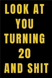 Look At You Turning 20 and Shit NoteBook Birthday Gift For Women/Men/Boss/Coworkers/Colleagues/Students/Friends.