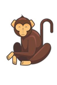 Coloured Monkey Design - Blank Lined Notebook