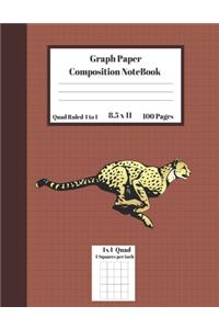 Graph Composition Notebook 4 Squares per inch 4x4 Quad Ruled 4 to 1 / 8.5 x 11 100 Sheets