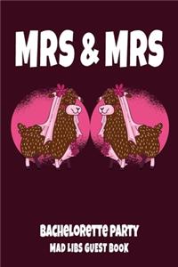 MRS & MRS Bachelorette Party Mad Libs Guest Book