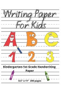 Kindergarten Handwriting Paper ABC 123 Writing Paper For Kids 8.5