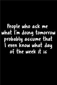 People Who Ask Me What I'm Doing Tomorrow Probably Assume That I Even Know What Day Of The Week It Is