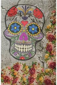 Sugar Skull & Roses Journal Notebook, Wide Ruled: 100 Sheets / 200 Pages, 5.5