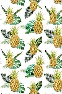 Pineapple Journal: Watercolor Pineapple Illustrations Medium Lined Journaling Notebook