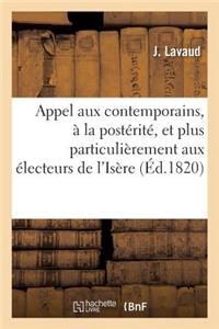 Appel Aux Contemporains, À La Postérité, Et Plus Particulièrement Aux Électeurs de l'Isère