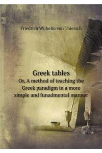 Greek Tables Or, a Method of Teaching the Greek Paradigm in a More Simple and Funadmental Manner