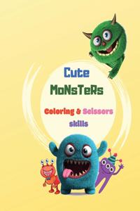 Cute Monsters Coloring & Scissors skills
