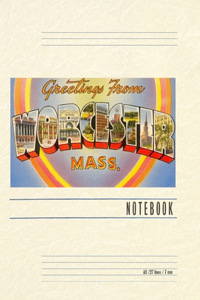 Vintage Lined Notebook Greetings from Worcester, Mass.