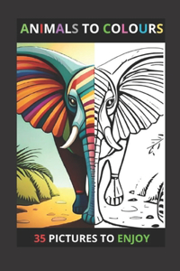 Animals to Colours: 35 Pictures to enjoy Coloring books with 35 Coloring Pages for Kids and adults