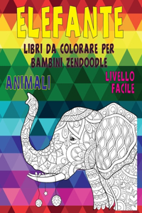 Libri da colorare per bambini Zendoodle - Livello facile - Animali - Elefante