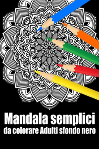 Mandala semplici da colorare adulti sfondo nero