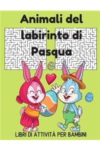 animali del labirinto di Pasqua libri di attività per bambini