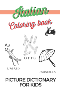 Learn Italian Coloring Book Picture Dictionary For Children