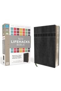 NIV, Lifehacks Bible, Leathersoft, Gray