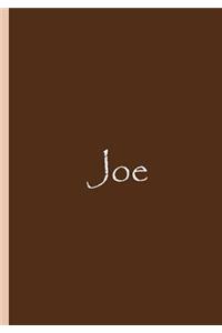 Joe - Brown Personalized Journal / Notebook / Blank Lined Pages / Soft Matte