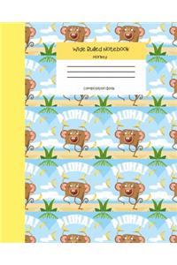 Wide Ruled Monkey Notebook Composition Book