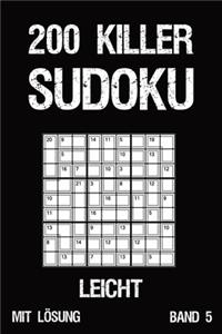 200 Killer Sudoku Leicht Mit Lösung Band 5