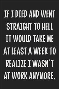 If I Died and Went Straight to Hell It Would Take Me at Least a Week to Realize I Wasn't at Work Anymore.