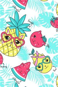 Super Cute Kawaii Apple Pear Pineapple Strawberry Watermelon Cat Notebook