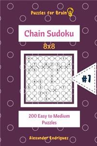 Puzzles for Brain - Chain Sudoku 200 Easy to Medium Puzzles 8x8 vol.7
