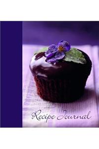 Large Recipe Journal: Violet Cupcake
