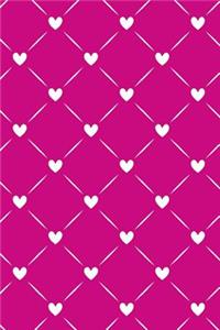 Bullet Journal Notebook White Quilted Hearts Pattern 4