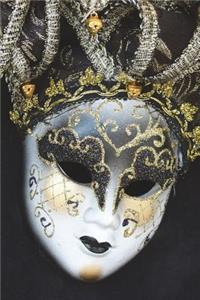 Venetian Mask - Blank Notebook with Fleur de Lis Corners