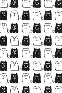 Bullet Journal Notebook for Cat Lovers Black and White Cats in a Row 1
