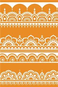 Indian Design Notebook: Nectarine: Notebook 6 X 9: Notebook 250 Pages