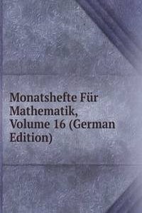 Monatshefte Fur Mathematik, Volume 16 (German Edition)