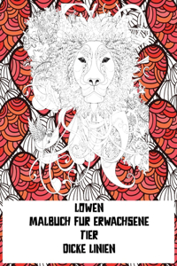 Malbuch für Erwachsene - Dicke Linien - Tier - Löwen
