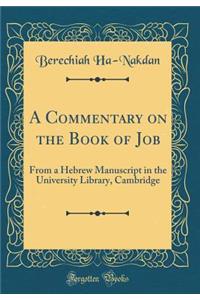 A Commentary on the Book of Job: From a Hebrew Manuscript in the University Library, Cambridge (Classic Reprint)