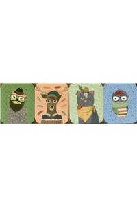 Pocket Note Set of 4 Mini-Pads: Hipster Animals: A Fabulous Collection of 4 Mini-Pads