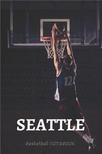 Basketball SEATTLE Notebook with Motivational quotes: inspirational notebook, Motivational Notebooks, 125 Pages, Large (6 x 9 inches) .