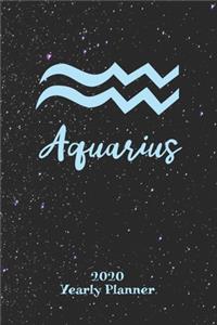 2020 Yearly Planner - Zodiac Sign Aquarius