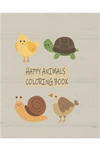 Happy Animals Coloring Book