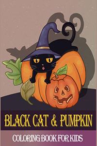 Black Cat Pumpkin Coloring Book For Kids