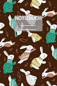Notizbuch A5 Muster Hase Hasen Ostern Winter